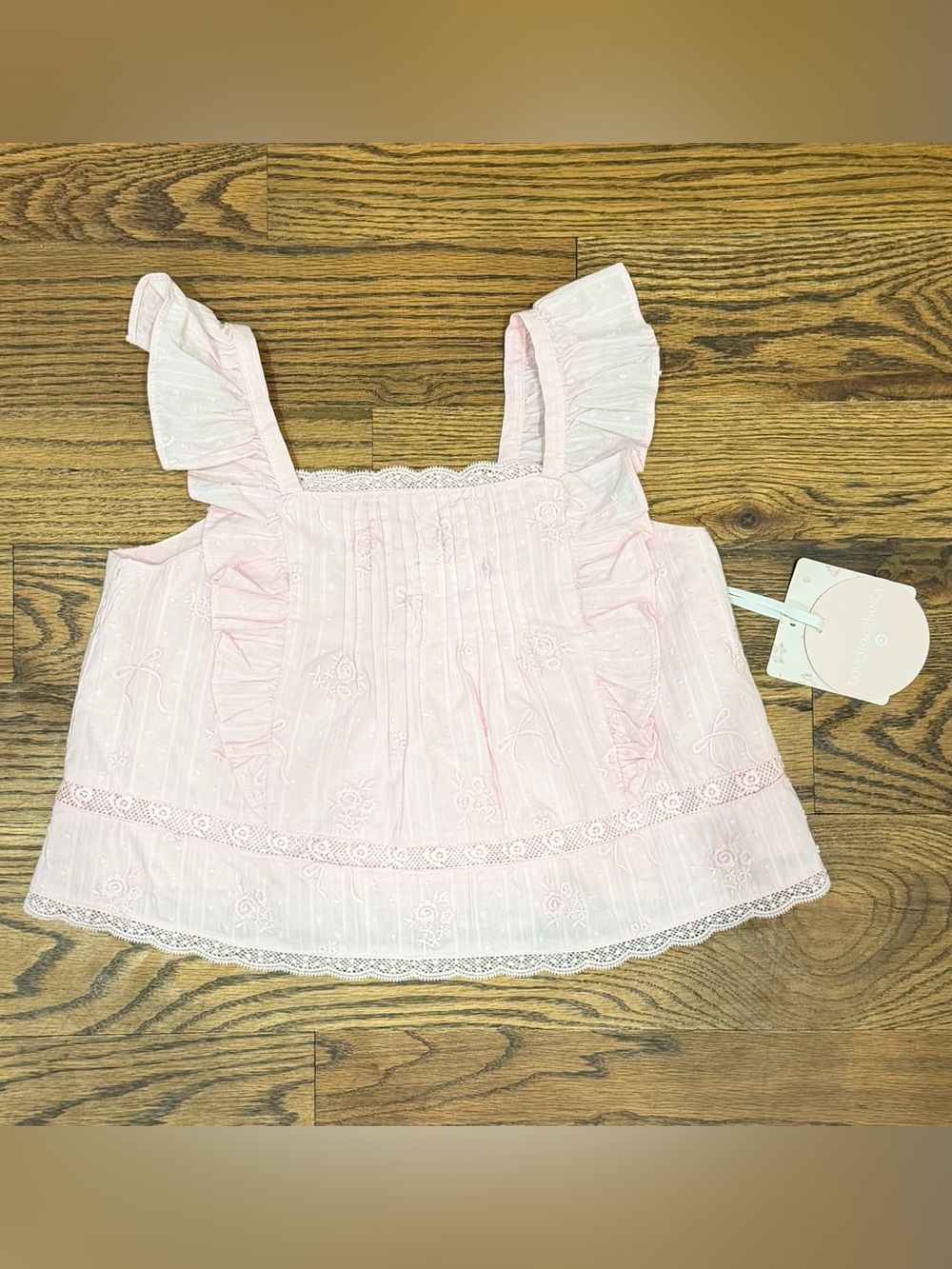 Girls Target x LoveShackFancy Pink Ruffle Top